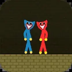 Red and Blue Stickman Huggy Unblocked